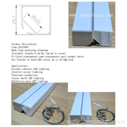 V Shape Aluminum LED Profile 30*30